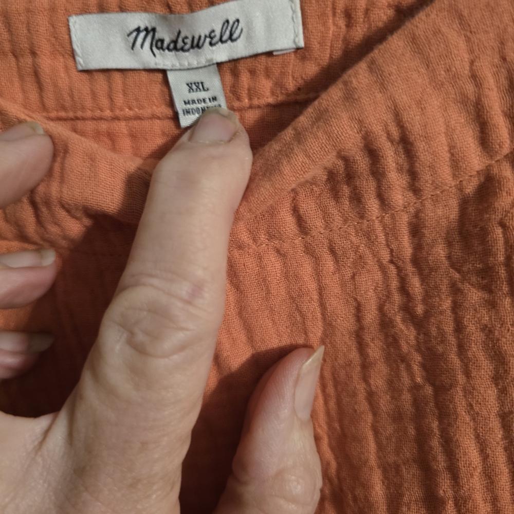 Madewell Coral Cotton Gauze Tunic - Picture 2 of 3